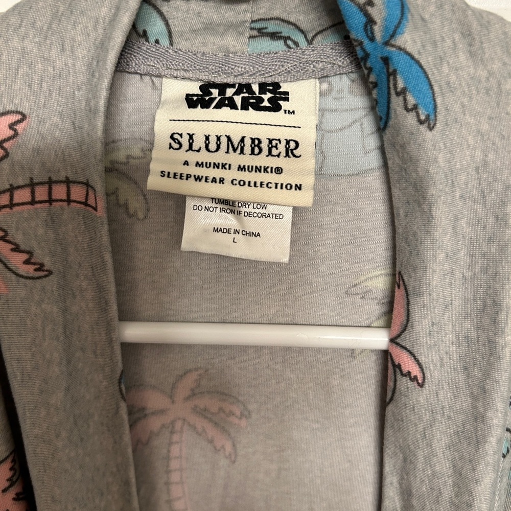 munki munki Gray Star Wars Grogu Robe + Matching Pajama Gown (2 piece set) - Picture 6 of 6